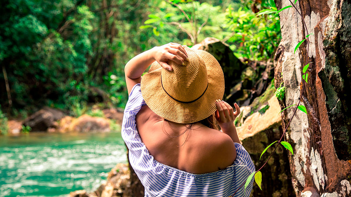Woman enjoying the sunset on a Costa Rican beach